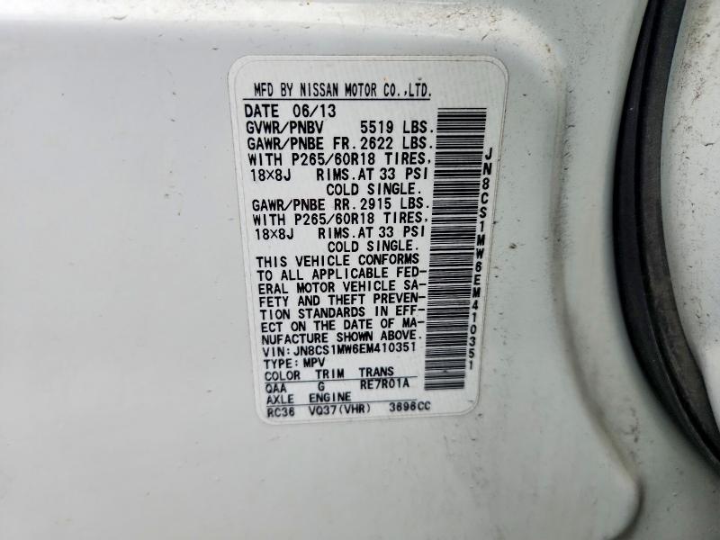 Aukcja sprzedaży 2014 Infiniti Qx70, vin: JN8CS1MW6EM410351, numer aukcji: 79564575