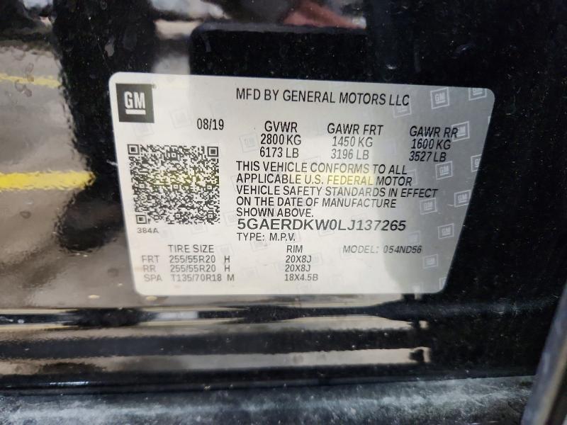 Продажа на аукционе авто 2020 Buick Enclave, vin: 5GAERDKW0LJ137265, номер лота: 47306406