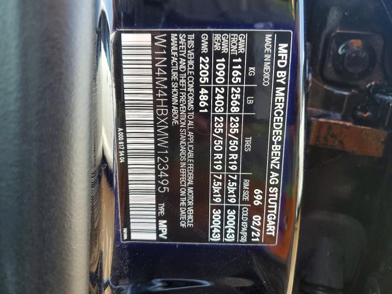 Продажа на аукционе авто 2021 Mercedes-benz Glb, vin: W1N4M4HBXMW123495, номер лота: 46701006