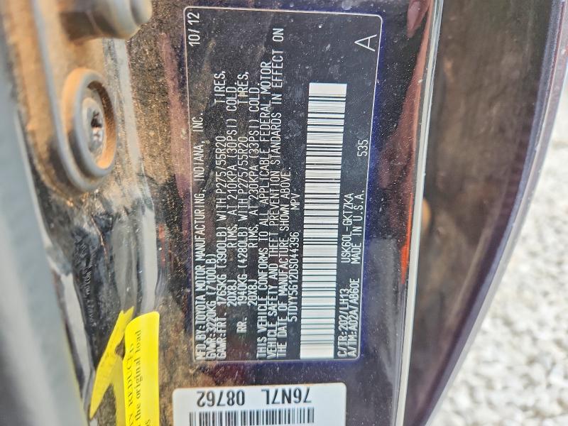 2013 Toyota Sequoia მანქანა იყიდება აუქციონზე, vin: 5TDYY5G12DS044396, აუქციონის ნომერი: 47643476