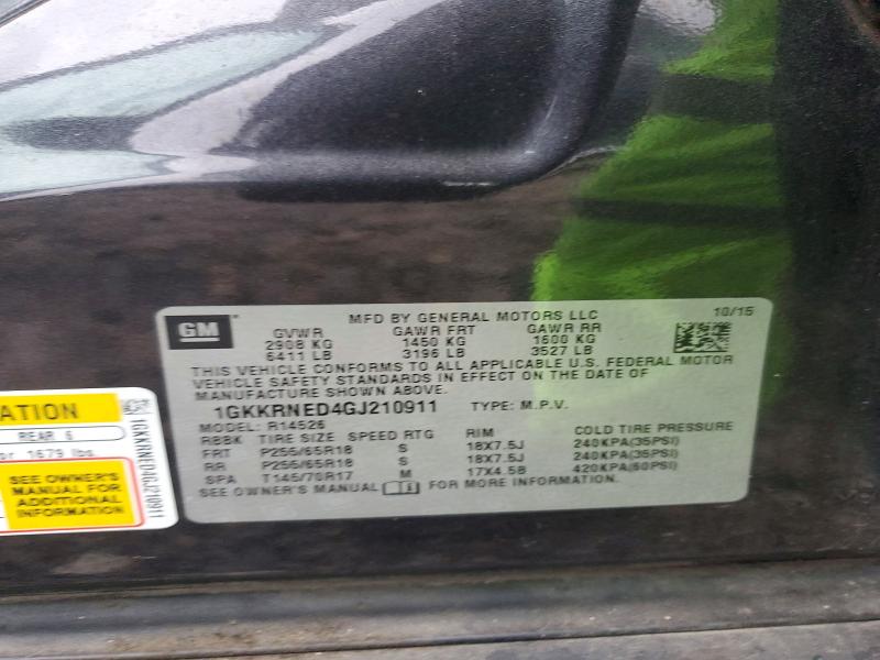 Aukcja sprzedaży 2016 Gmc Acadia, vin: 1GKKRNED4GJ210911, numer aukcji: 45622276