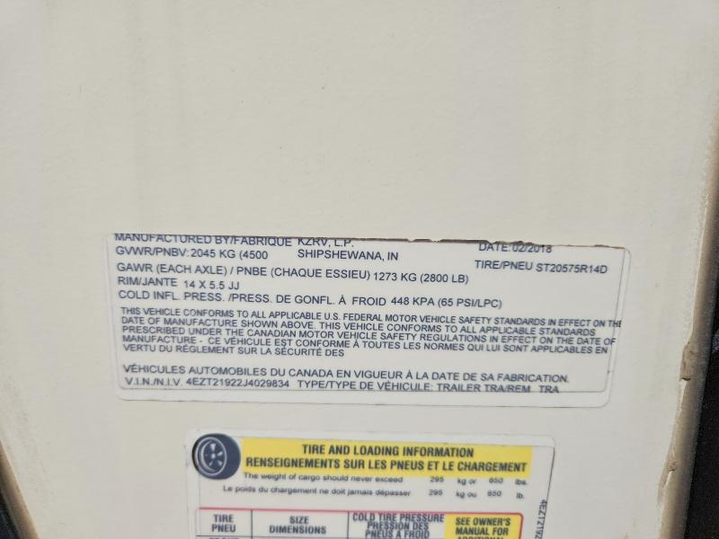 2018 Trlr Sonic მანქანა იყიდება აუქციონზე, vin: 4EZT21922J4029834, აუქციონის ნომერი: 46009256