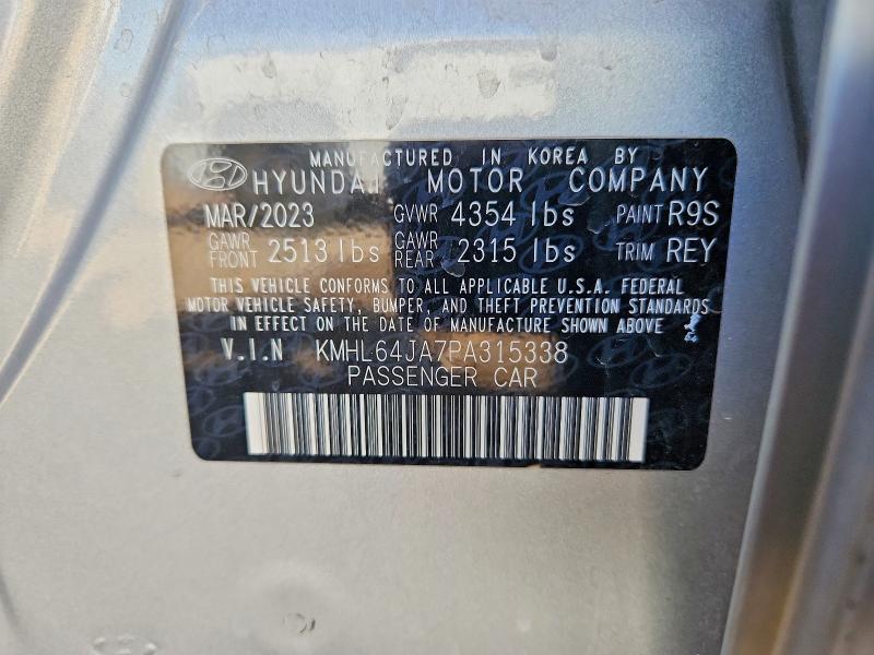Aukcja sprzedaży 2023 Hyundai Sonata, vin: KMHL64JA7PA315338, numer aukcji: 78078895