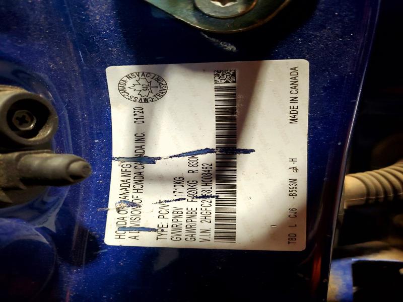 Aukcja sprzedaży 2020 Honda Civic, vin: 2HGFC2F58LH008462, numer aukcji: 78884795