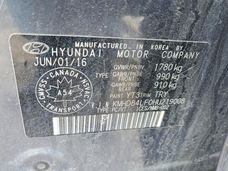2017 Hyundai Elantra მანქანა იყიდება აუქციონზე, vin: KMHD84LF0HU219008, აუქციონის ნომერი: 79987705