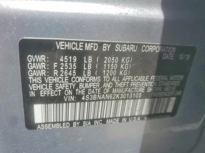 Продаж на аукціоні авто 2019 Subaru Legacy, vin: 4S3BNAN62K3013105, номер лоту: 47455446