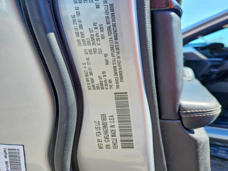 2022 Jeep Grand Cherokee მანქანა იყიდება აუქციონზე, vin: 1C4RJHAG9N8616609, აუქციონის ნომერი: 46568586