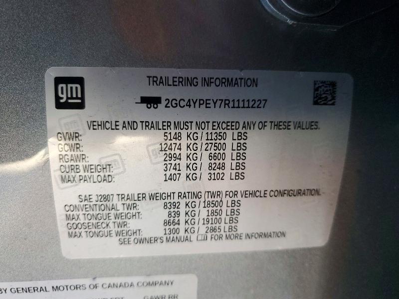79825665 :رقم المزاد ، 2GC4YPEY7R1111227 vin ، 2024 Chevrolet Silverado مزاد بيع