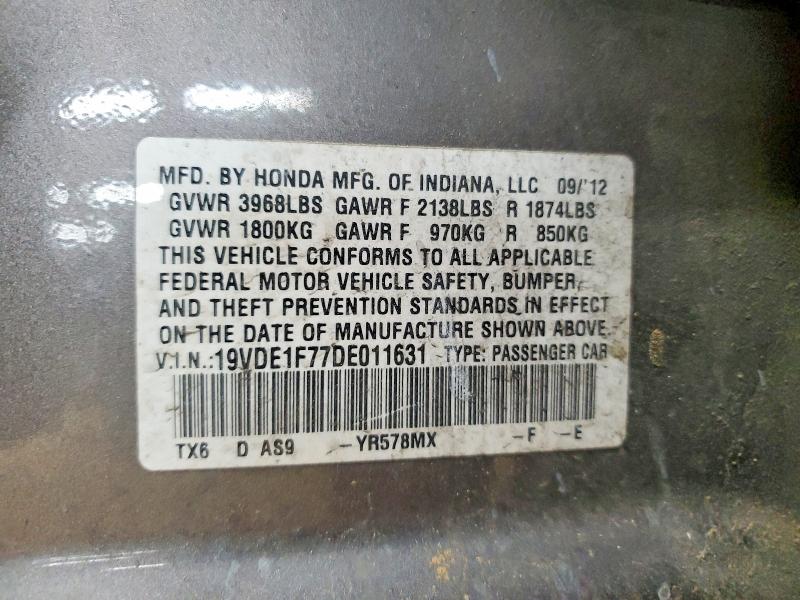 47116496 :رقم المزاد ، 19VDE1F77DE011631 vin ، 2013 Acura Ilx مزاد بيع