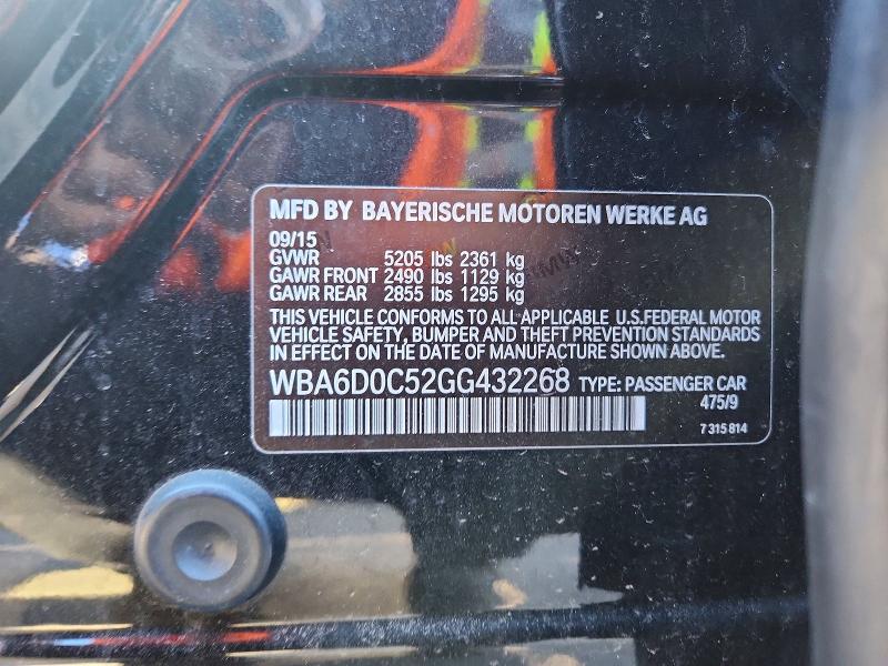 Aukcja sprzedaży 2016 Bmw 640, vin: WBA6D0C52GG432268, numer aukcji: 46882176