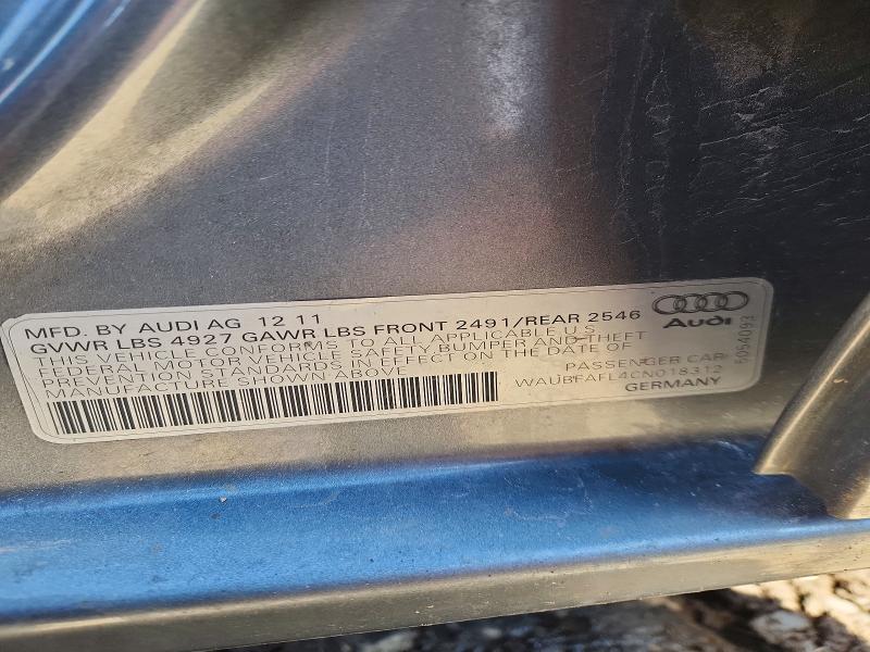 Aukcja sprzedaży 2012 Audi A4, vin: WAUBFAFL4CN018312, numer aukcji: 47384966