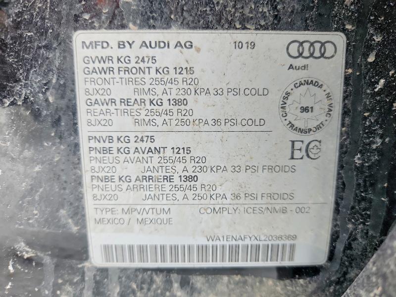 46067336 :رقم المزاد ، WA1ENAFYXL2036369 vin ، 2020 Audi Q5 مزاد بيع