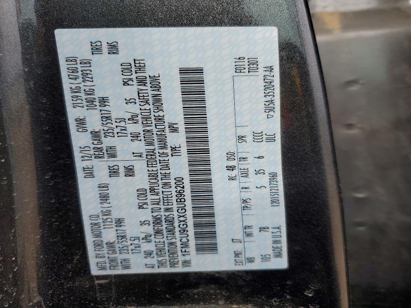 Продаж на аукціоні авто 2016 Ford Escape, vin: 1FMCU9GXXGUB96200, номер лоту: 79822085