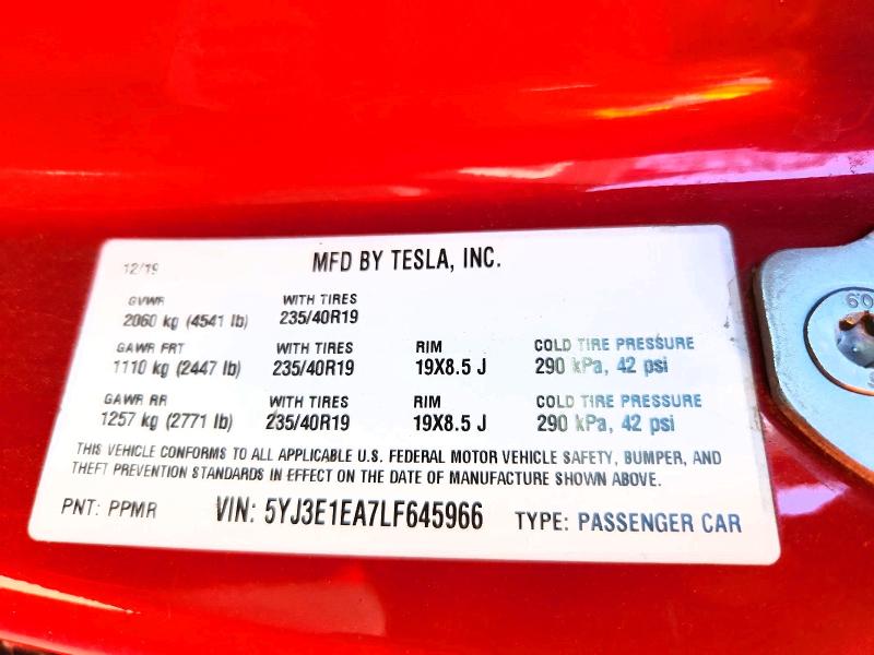 Aukcja sprzedaży 2020 Tesla Model 3, vin: 5YJ3E1EA7LF645966, numer aukcji: 47122536