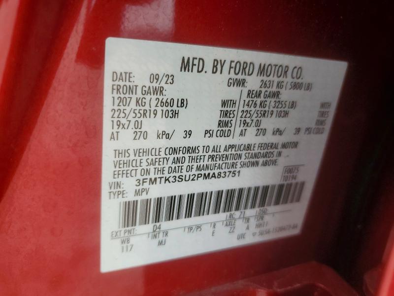 Продажа на аукционе авто 2023 Ford Mustang Mach-e, vin: 3FMTK3SU2PMA83751, номер лота: 48241626