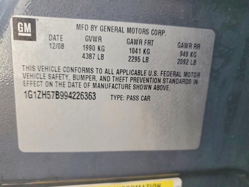 Aukcja sprzedaży 2009 Chevrolet Malibu, vin: 1G1ZH57B994226363, numer aukcji: 46123976
