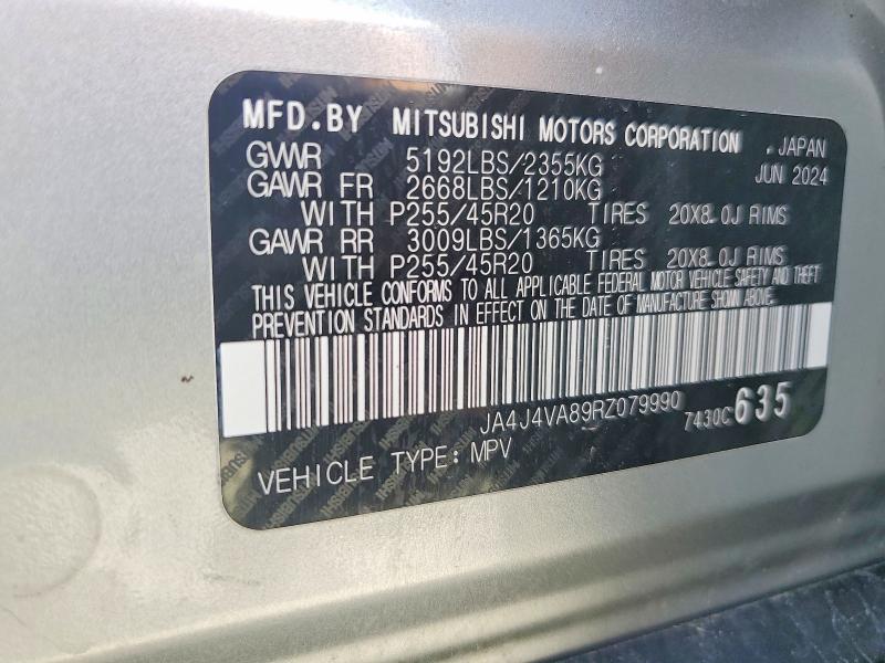 Продаж на аукціоні авто 2024 Mitsubishi Outlander, vin: JA4J4VA89RZ079990, номер лоту: 79984365