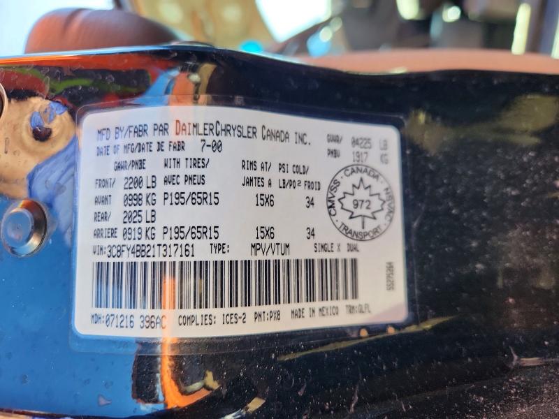 2001 Chrysler Pt Cruiser მანქანა იყიდება აუქციონზე, vin: 3C8FY4BB21T317161, აუქციონის ნომერი: 46149006