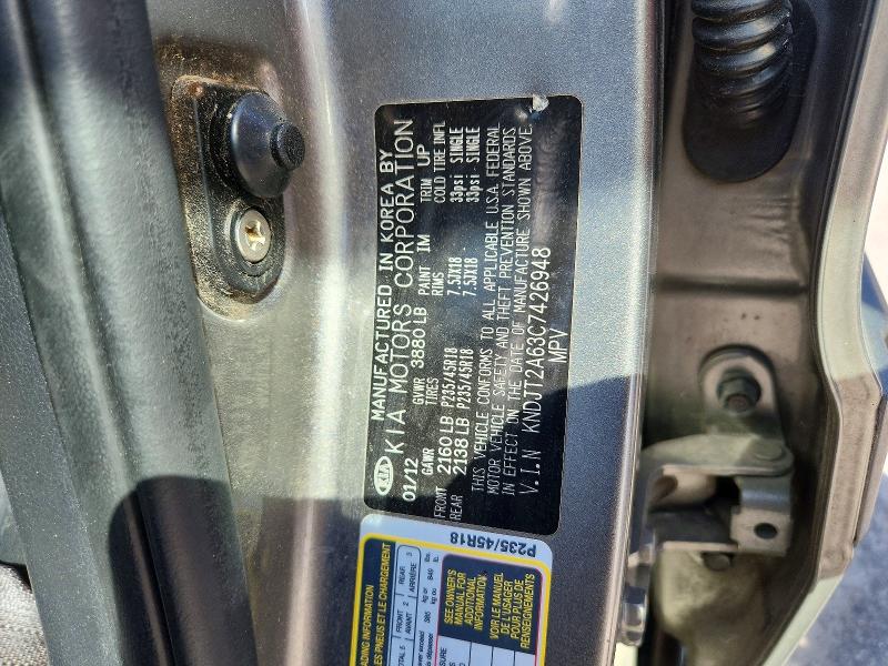 79785895 :رقم المزاد ، KNDJT2A63C7426948 vin ، 2012 Kia Soul مزاد بيع