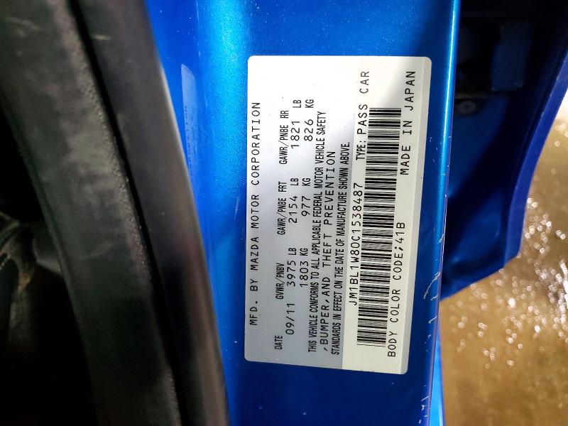 79719745 :رقم المزاد ، JM1BL1W80C1538487 vin ، 2012 Mazda 3 مزاد بيع