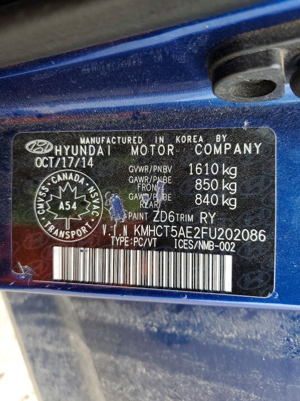 Продаж на аукціоні авто 2015 Hyundai Accent, vin: KMHCT5AE2FU202086, номер лоту: 46805716