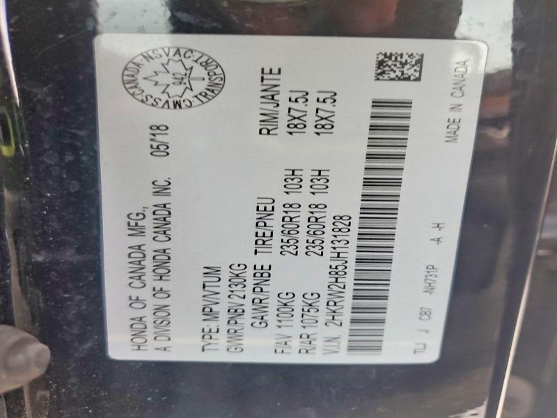 2018 Honda Cr-v მანქანა იყიდება აუქციონზე, vin: 2HKRW2H85JH131828, აუქციონის ნომერი: 78523555