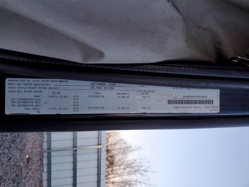 Продаж на аукціоні авто 2007 Volvo Vn Vnl, vin: 4V4NC9GH57N459409, номер лоту: 46359036