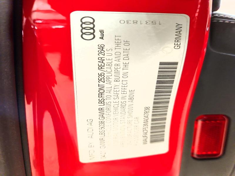 Aukcja sprzedaży 2021 Audi A5, vin: WAUFACF53MA047838, numer aukcji: 47934006