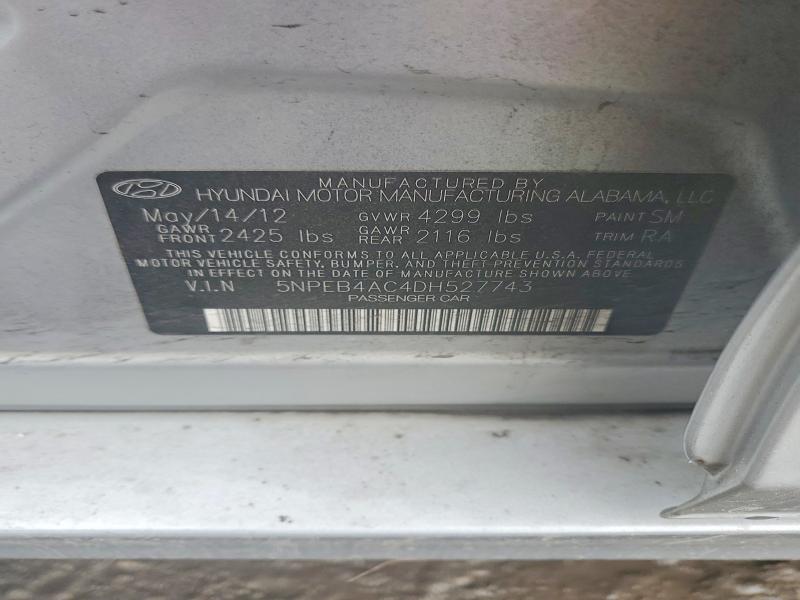 Продажа на аукционе авто 2013 Hyundai Sonata, vin: 5NPEB4AC4DH527743, номер лота: 41947276