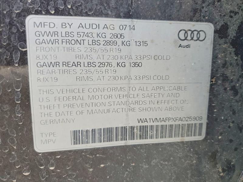 Aukcja sprzedaży 2015 Audi Q5, vin: WA1VMAFPXFA025909, numer aukcji: 45665616