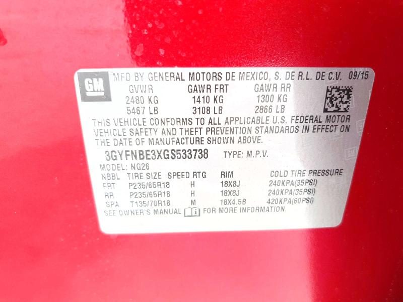 Продажа на аукционе авто 2016 Cadillac Srx, vin: 3GYFNBE3XGS533738, номер лота: 42077026