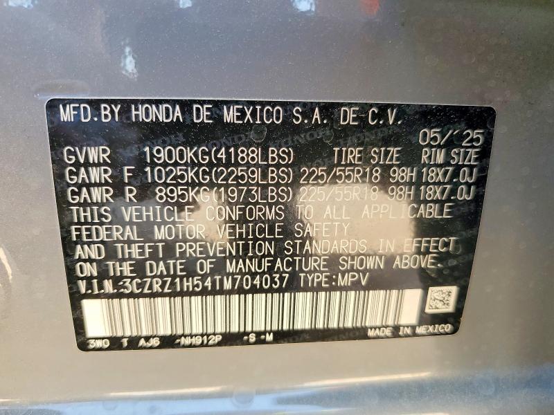 Продажа на аукционе авто 2026 Honda Hr-v, vin: 3CZRZ1H54TM704037, номер лота: 47589906