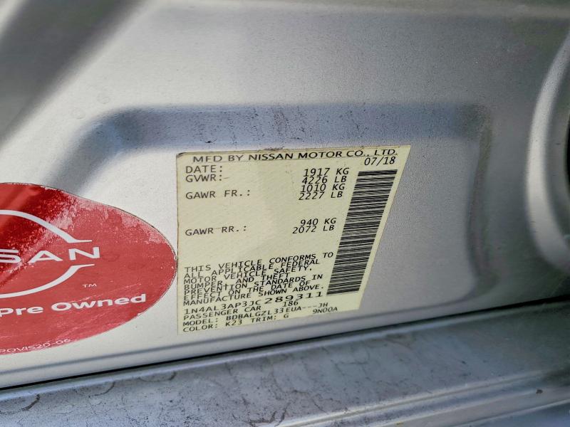 48055756 :رقم المزاد ، 1N4AL3AP3JC289311 vin ، 2018 Nissan Altima مزاد بيع