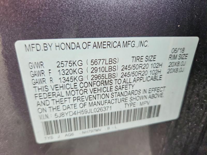 Продаж на аукціоні авто 2018 Acura Mdx, vin: 5J8YD4H59JL026371, номер лоту: 79447165