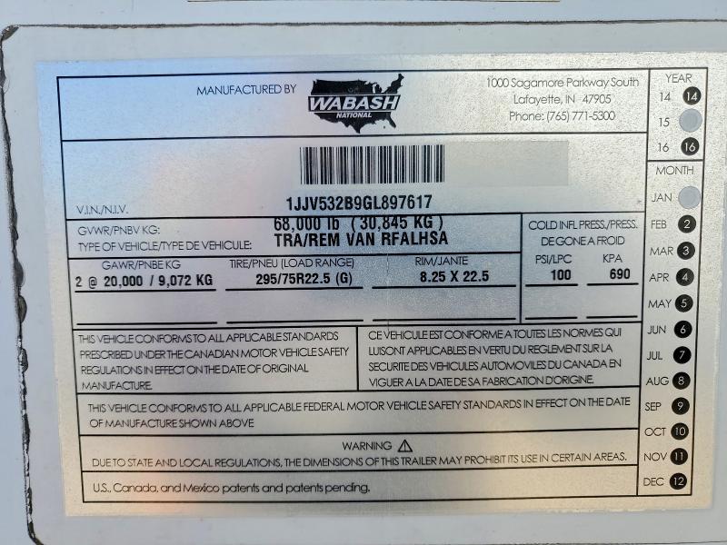 Aukcja sprzedaży 2016 Wabash Rfalhsa, vin: 1JJV532B9GL897617, numer aukcji: 79896225
