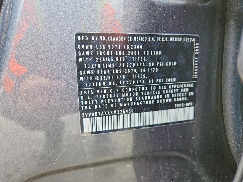 41997546 :رقم المزاد ، 3VVAB7AXXRM225430 vin ، 2024 Volkswagen Tiguan مزاد بيع