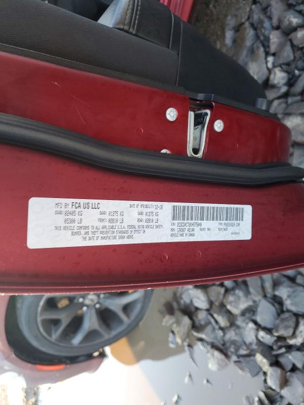 42043116 :رقم المزاد ، 2C3CDXCT2KH575848 vin ، 2019 Dodge Charger مزاد بيع