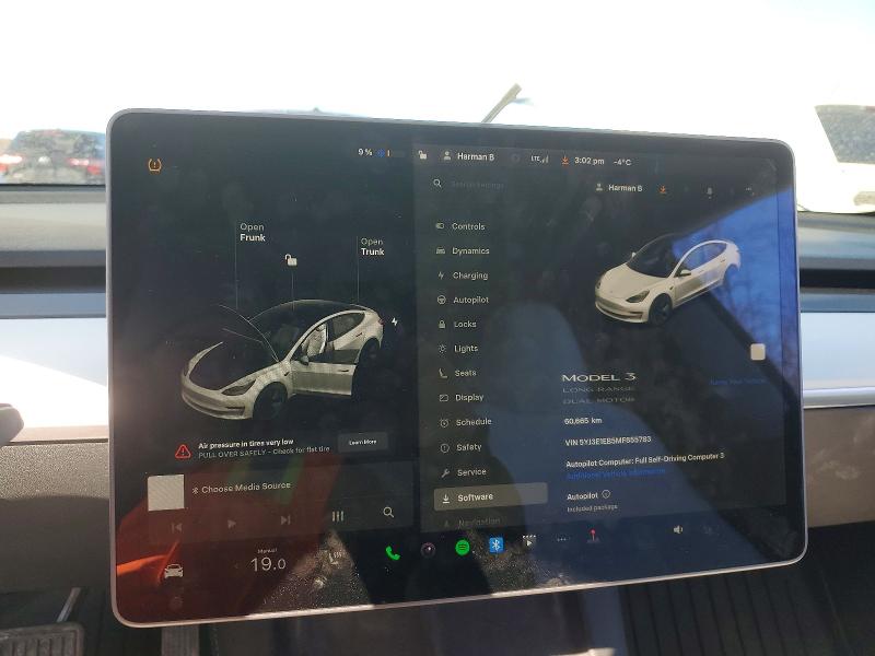 79161555 :رقم المزاد ، 5YJ3E1EB5MF855783 vin ، 2021 Tesla Model 3 مزاد بيع
