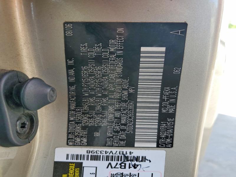 Aukcja sprzedaży 2006 Toyota Sienna, vin: 5TDZA23C26S538047, numer aukcji: 47327086