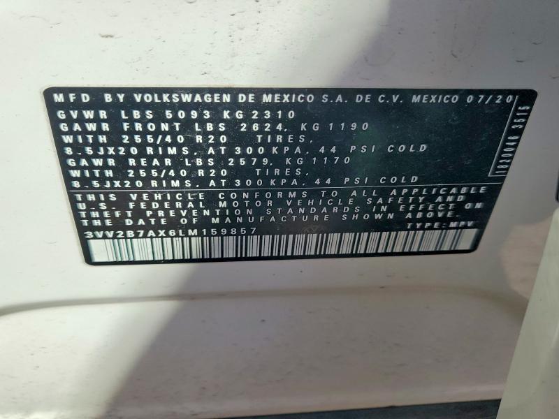 Продажа на аукционе авто 2020 Volkswagen Tiguan, vin: 3VV2B7AX6LM159857, номер лота: 46851086