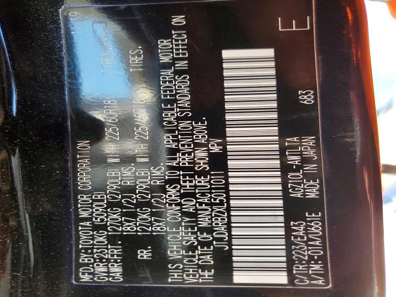 45481196 :رقم المزاد ، JTJDARBZXL5011011 vin ، 2020 Lexus Nx 300 مزاد بيع