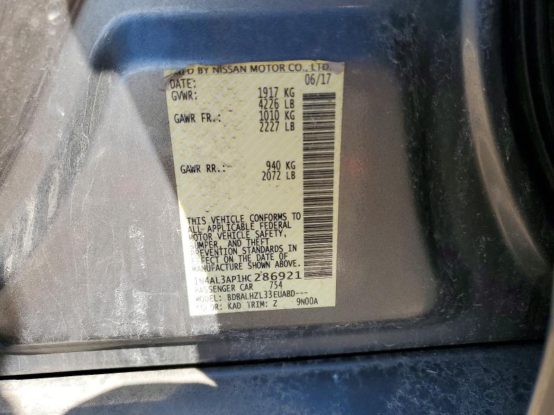 2017 Nissan Altima მანქანა იყიდება აუქციონზე, vin: 1N4AL3AP1HC286921, აუქციონის ნომერი: 47362016