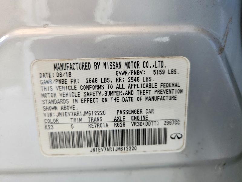51073836 :رقم المزاد ، JN1EV7AR1JM612220 vin ، 2018 Infiniti Q50 مزاد بيع