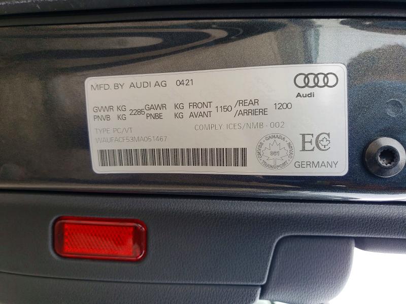 Продаж на аукціоні авто 2021 Audi A5, vin: WAUFACF53MA051467, номер лоту: 76846875