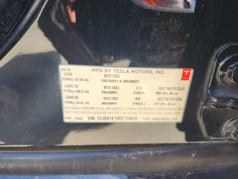Продажа на аукционе авто 2016 Tesla Model S, vin: 5YJSA1E19GF139035, номер лота: 79678495