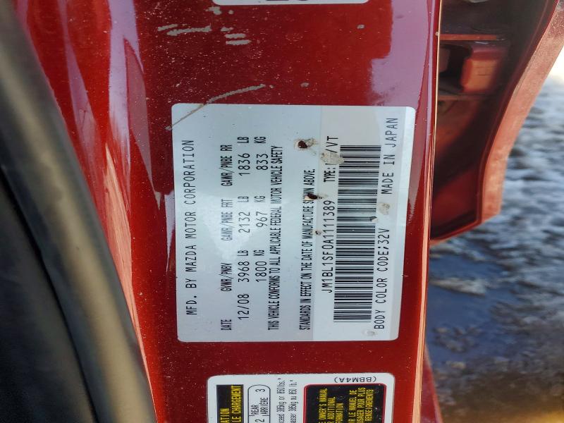 Aukcja sprzedaży 2010 Mazda 3, vin: JM1BL1SF0A1111389, numer aukcji: 79408715