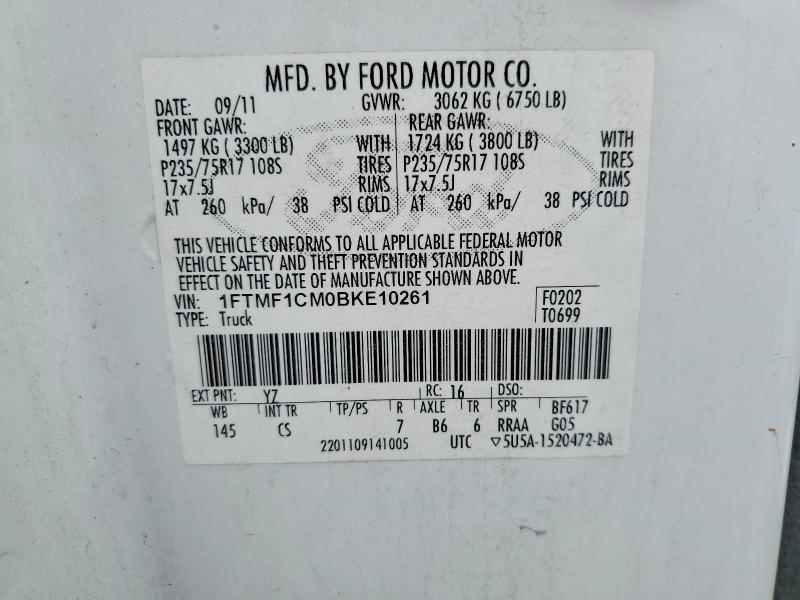 Продажа на аукционе авто 2011 Ford F150, vin: 1FTMF1CM0BKE10261, номер лота: 48961776