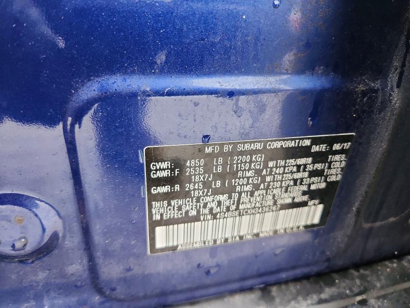 Aukcja sprzedaży 2017 Subaru Outback, vin: 4S4BSETCXH3436267, numer aukcji: 79947585