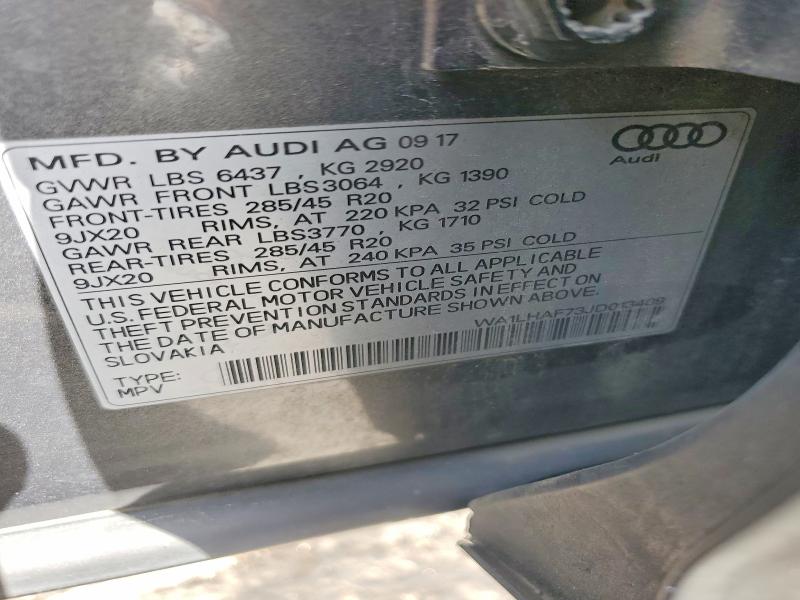 48237126 :رقم المزاد ، WA1LHAF73JD013409 vin ، 2018 Audi Q7 مزاد بيع
