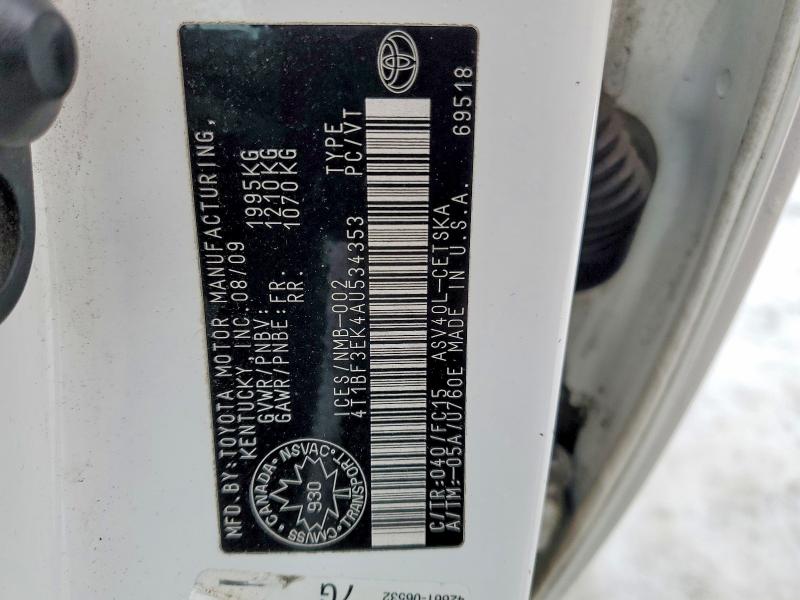 2010 Toyota Camry მანქანა იყიდება აუქციონზე, vin: 4T1BF3EK4AU534353, აუქციონის ნომერი: 79702865